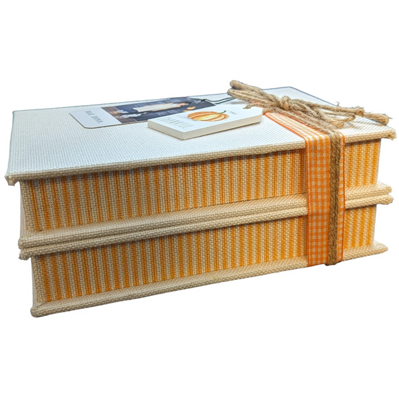 Rae Dunn Fall HARVEST BLESSINGS Stacked Books Decor - Picture 4 of 6